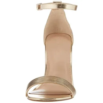 Gold Strappy High Block Heel Sandal for Women