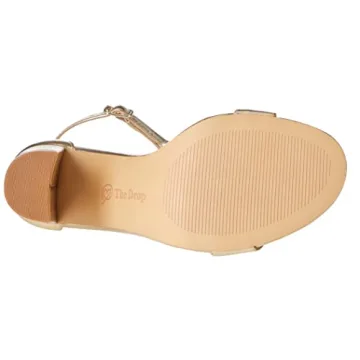 Gold Strappy High Block Heel Sandal for Women