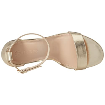 Gold Strappy High Block Heel Sandal for Women