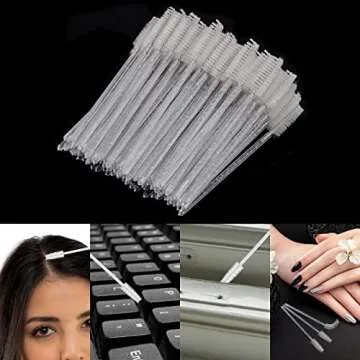 200 Pcs Disposable Mascara Wands, Crystal Spoolies Brush for Eyelash Extensions, Spooly Eyelash Eyebrow Brushes Lash Wand Applicator Makeup Kits (White)