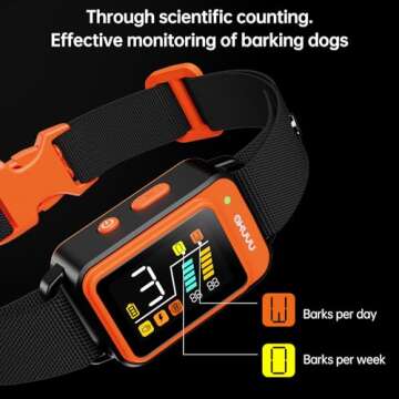 AKUVU Bark Collar-Rechargeable Smart Barking Collar- Anti Bark Training Collar with Adjustable Sensi...