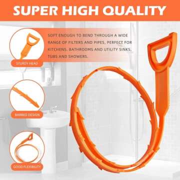 LSLCQW 5 Pack Drain Clog Remover Tool - Must-Have Kitchen & Bathroom Helper
