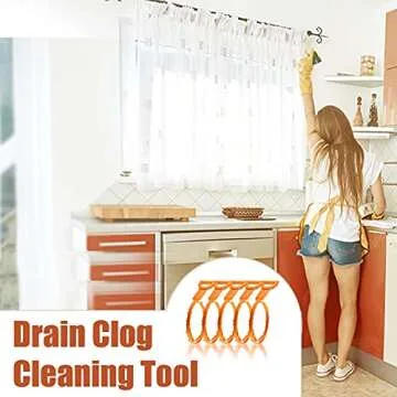 LSLCQW 5 Pack Drain Clog Remover Tool - Must-Have Kitchen & Bathroom Helper