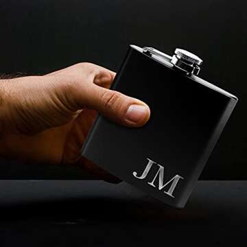 Set of 6, Groomsmen Gifts for Wedding - Personalized Groomsmen Flasks w/Optional Gift Box, Bachelor Party Team, 6 oz. Custom Engraved Hip Flasks for Best Man and Groomsman Proposal #2