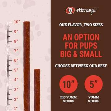 etta says! Yumm Sticks - Real Meat Beef Dog Jerky Treats - Human Grade - Made in The USA (24 Count P...