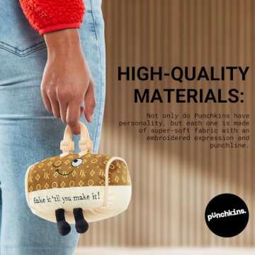 Punchkins Hilarious Plush Gift Funny Pun Meme Collectible for Adults, Unique Desk Decor, Emotional Support Toy, Perfect Gag Gift with Weighted Base (I’M FINE… Everything’S FINE)