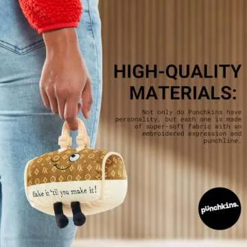 Punchkins Hilarious Plush Gift Funny Pun Meme Collectible for Adults, Unique Desk Decor, Emotional Support Toy, Perfect Gag Gift with Weighted Base (I’M FINE… Everything’S FINE)