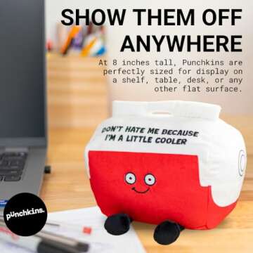 Punchkins Hilarious Plush Gift Funny Pun Meme Collectible for Adults, Unique Desk Decor, Emotional Support Toy, Perfect Gag Gift with Weighted Base (I’M FINE… Everything’S FINE)