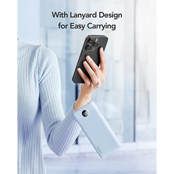 VRURC 10000mAh Portable Charger with Built-in Cables