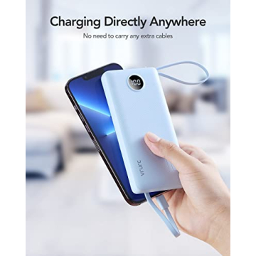VRURC 10000mAh Portable Charger with Built-in Cables