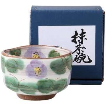 Ale-net Matcha Bowl, Matcha Rice Bowl, Tea Ceremony, Diameter 4.6 x 3.0 inches (11.8 x 7.7 cm), Purp...