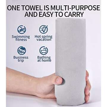 Microfiber Towel for Body, Microfiber Beach Towel, Backpacking Towel,Camping Towels Fast Drying Ligh...