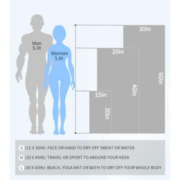 Microfiber Towel for Body, Microfiber Beach Towel, Backpacking Towel,Camping Towels Fast Drying Lightweight,Soft Compact Lightweight Quick Dry Fitness Hiking Yoga Camping Travel Towel