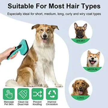 WOPQAEM Dogs Self Cleaning Slicker Brush for Shedding & Grooming Short Long Haired Pets, Removes Loose Fur, Undercoat, Mats, Tangled for Large Medium Small Sensitive Skin of Cats. Easy to Cleaning