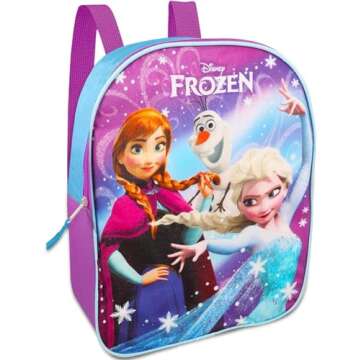 Disney Frozen Mini Backpack and Lunch Box Bundle with Stickers, 11" (Frozen Preschool Toddler Set)