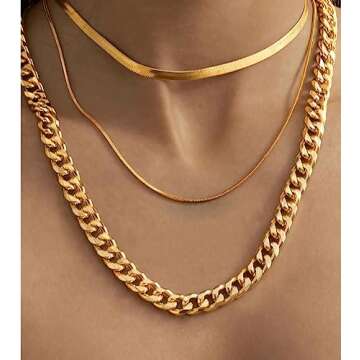 AILPIWE Cuban Link Chain Necklace for Men, 18K Gold Plated Chain for Men Women, Diamond-Cut Miami Cuban Link Chain Necklace | 316L Stainless Steel, 9mm Width 20 Inches