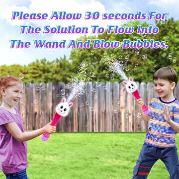 ArtCreativity Easter Bunny Bubble Wand, Easter Basket Stuffers for Toddler, 14" Light Up Automatic Bubble Maker with LED & Music, Easter Bubbles for Kids, Easter Toys for Toddlers 1-3