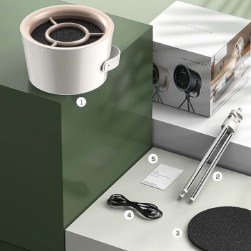 Reem Geafftar Portable Range Hood, Desktop Range Hood with 3 Speed Exhaust Fan, Low Noise Mini Cooker Hood for Kitchen, Home, BBQ, Hot Pot (Cream white)