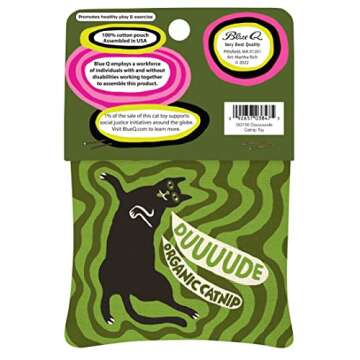 Blue Q Duuuuuuude Catnip Cat Toy. Premium Organic Catnip Grown in The USA, 100% Cotton Pouches, Kitt...
