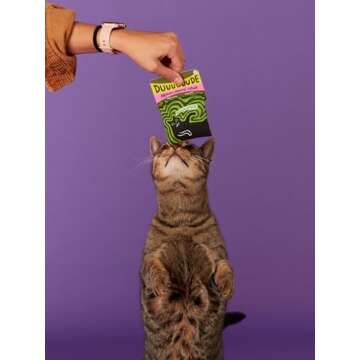 Blue Q Duuuuuuude Catnip Cat Toy. Premium Organic Catnip Grown in The USA, 100% Cotton Pouches, Kitty Graphics Sure to Delight Every Cat-Keeper.