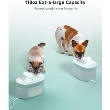 Cat Water Fountain with Filter, 3.5L Automatic Pet Quiet Large Dog Water Dispenser for Inside Drinking, BPA-Free