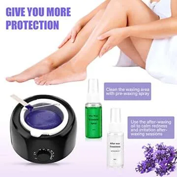 TIKESI Waxing Kit - Wax Warmer for Hair Removal, Hard Wax Beans for Full Body, Legs, Face, Eyebrows, Bikini, Brazilian Waxing for Women Men