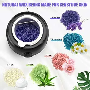 TIKESI Waxing Kit - Wax Warmer for Hair Removal, Hard Wax Beans for Full Body, Legs, Face, Eyebrows, Bikini, Brazilian Waxing for Women Men