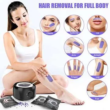TIKESI Waxing Kit - Wax Warmer for Hair Removal, Hard Wax Beans for Full Body, Legs, Face, Eyebrows, Bikini, Brazilian Waxing for Women Men