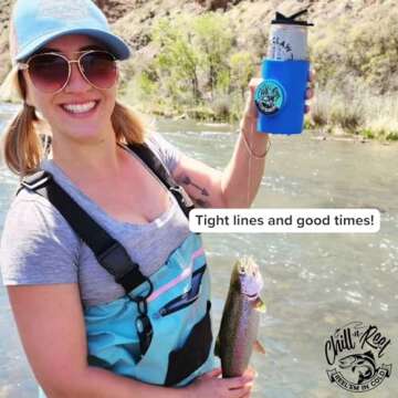 Chill-N-Reel Fishing Can Cooler (from Shark Tank) | Fishing Gifts for Men & Gifts for Dad Who Wants Nothing | Blue with Spill Guard