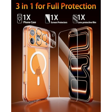 Saiuxiu for iPhone 17 Pro Max Case, Durable MagSafe Compatible Clear Cover