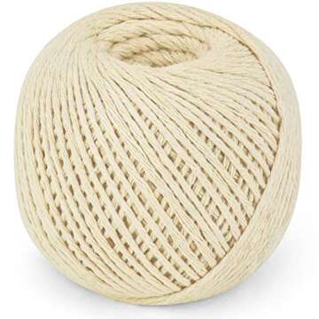 SteadMax 720 ft Butchers Twine String for Cooking, Wrapping, Unbleached 100% Natural Cotton Kitchen for Trussing Turkey & Roasting, DIY Crafting, Durable Tying, Easy Dispensing (2 Pack)
