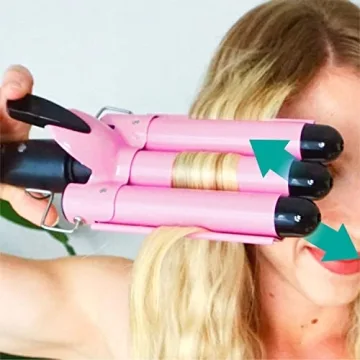 TOP4EVER 3 Barrel Curling Iron for Effortless Hair Waves