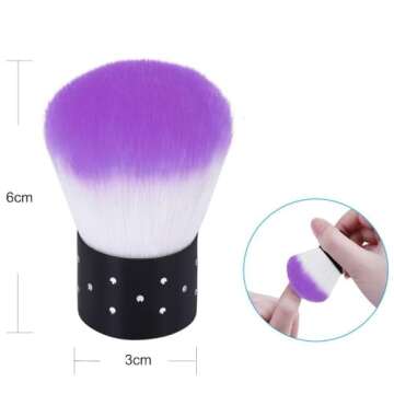 Kalolary 13PCS Uv Gel Nail Brush, Nail Art Tips Builder Brush Poly Extension Gel Brush Nail Painting Brush Nail Art Dust Remover Brushes Powder for Nail Salon Home Use Gift for Women Girl(Purple)