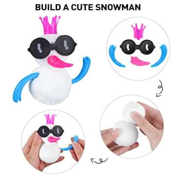 Aneco 12 Pieces 360g Christmas Snowman Clay DIY Kit Snowman DIY Craft Foam Putty Toys Air Dry Clay Snowman Christmas Decorations for Home Holiday Gifts Supplies