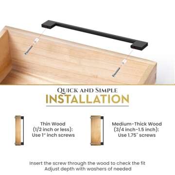 Southern Hills Matte Black Cabinet Pulls 8.75 inch (224mm) Black Handles for Cabinets, Kitchen Cabinet Handles Black - Dresser Pull, Matte Black Drawer Pulls, Vanity Cabinet Hardware, Door Pulls