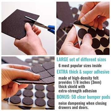 GOSSIP 240 Pcs Felt Pads for Furniture - Floor Protection