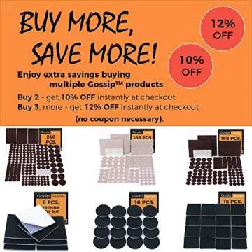 GOSSIP 240 Pcs Felt Pads for Furniture - Floor Protection
