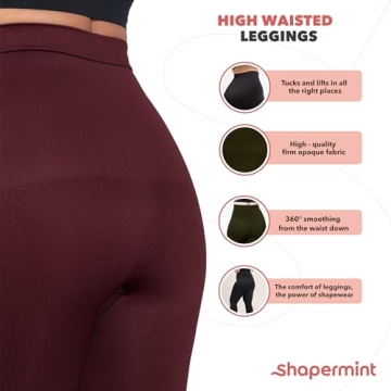 SHAPERMINT Compression Leggings for Women - Non See-Through