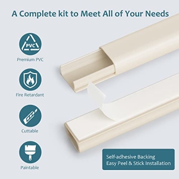 Cable Hider Kit with Paintable Raceway - 68in for TV