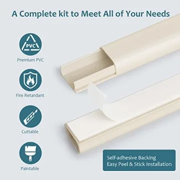 Cable Hider Kit with Paintable Raceway - 68in for TV