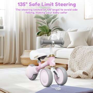 AyeKu Baby Balance Bike for 1 Year Old Boys Girls 12-24 Month Toddler Balance Bike, 3 Wheels Toddler First Bike, First Birthday Gifts-Pink