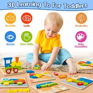 Fun & Educational Wooden Vehicle Puzzles for Toddlers