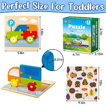Fun & Educational Wooden Vehicle Puzzles for Toddlers