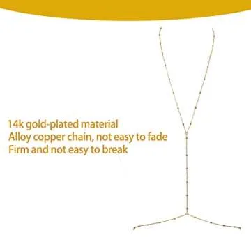 Golden Beads Necklace Body Chain Belly Waist Chains,Gold Beach Waist Belly Body Chains for Women Sexy Body Jewelry (Body c-1200)