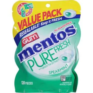 Buy Mentos Pure Fresh Spearmint Sugar-Free Gum 120 Pieces