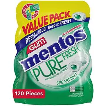 Buy Mentos Pure Fresh Spearmint Sugar-Free Gum 120 Pieces