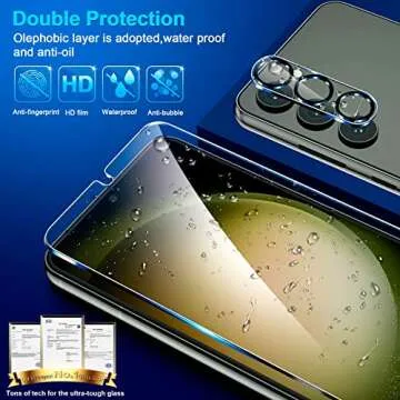 3 Pack Screen & Camera Lens Protectors for Galaxy S23