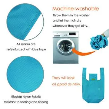 Durable Reusable Shopping Bags Foldable & Washable