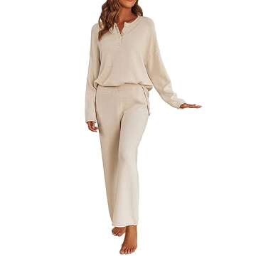 Ekouaer Women's Soft Knit Pajamas Set - Comfortable Style