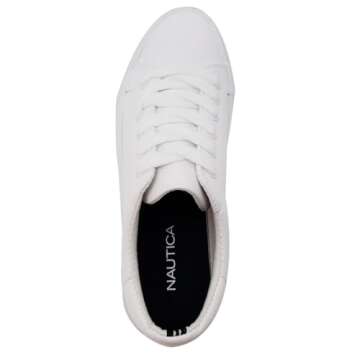 Nautica Women Fashion Sneaker Lace-Up Tennis Casual Shoes for Ladies-Aelisa-White-Size 7